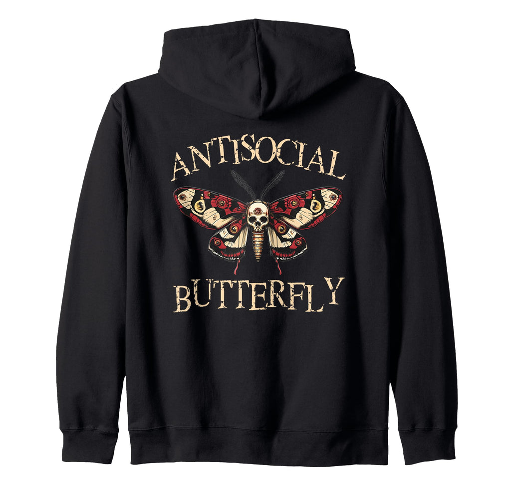 Antisocial Butterfly Gift Hoodie - Custom Art Print Men Women - T-Shirt, Sweatshirt, Hoodie