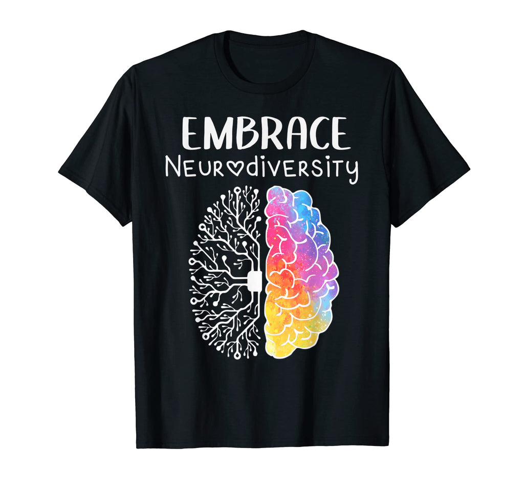 Embrace Neurodiversity Brain Embrace T-Shirt - Fun Novelty Design Unisex - T-Shirt, Sweatshirt, Hoodie