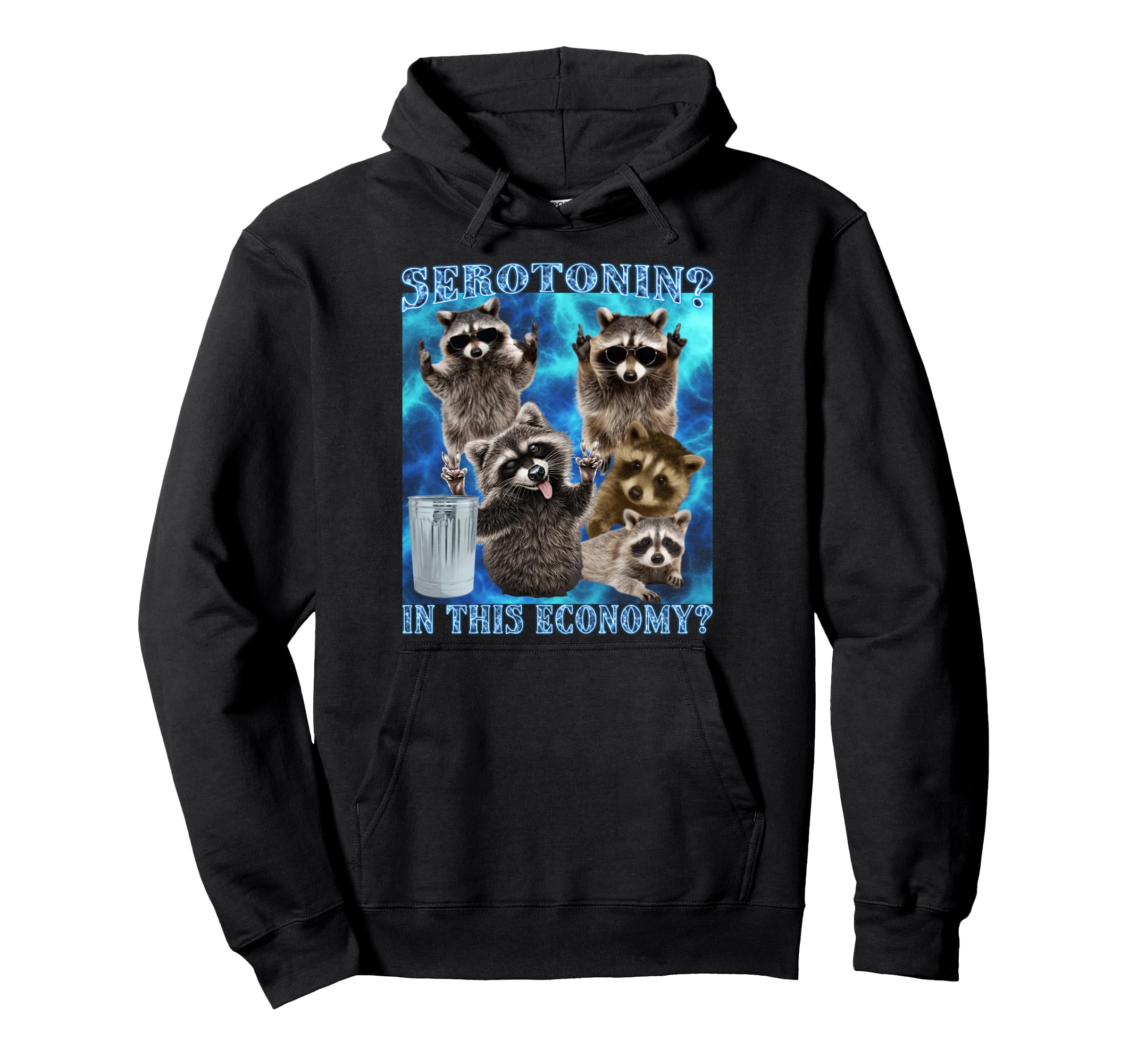 Serotonin This Economy Raccoon Hoodie - Casual Everyday Wear for Adults - T-Shirt, Sweatshirt, Hoodie