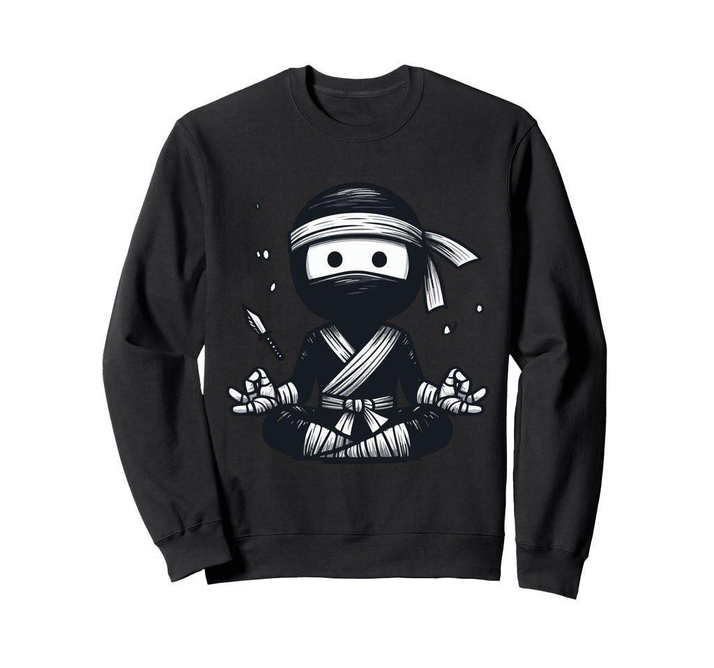 Meditation Ninja Yoga Pose Relaxing Sweatshirt - Unique Graphic Men Women - T-Shirt, Sweatshirt, Hoodie