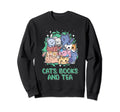 Cats Books And Tea Cat Mom Bookworm Sweatshirt - Novelty Apparel Unisex - T-Shirt, Sweatshirt, Hoodie