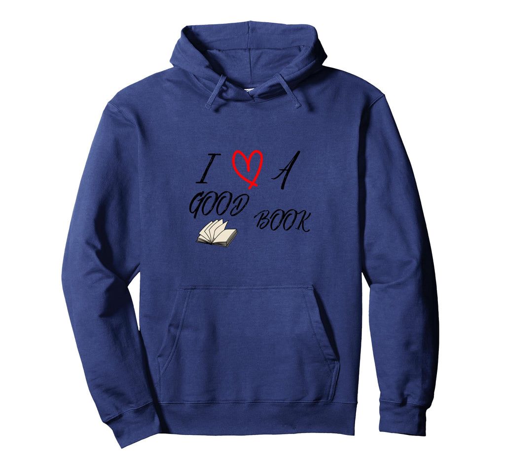 I Love Good Book Heart Open Book Hoodie - Custom Art Print Men Women - T-Shirt, Sweatshirt, Hoodie