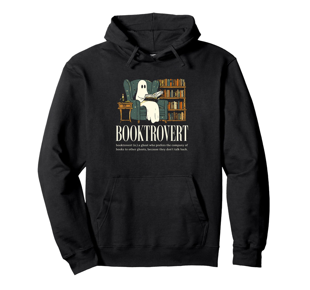 Halloween Ghost Booktrovert Hoodie - Aesthetic Graphic for Adults - T-Shirt, Sweatshirt, Hoodie