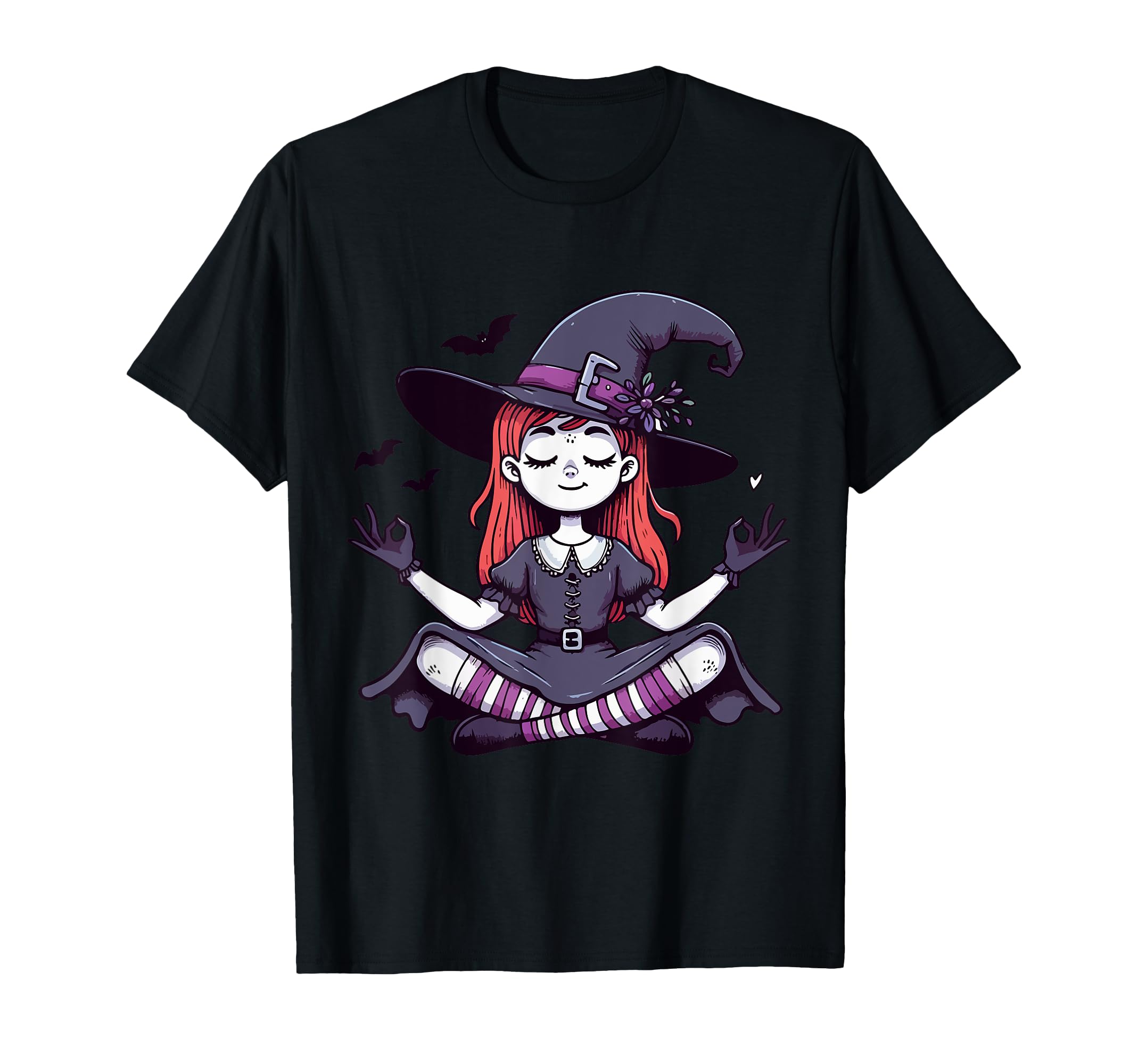 Meditation Witch Yoga Pose Relaxing T-Shirt - Custom Art Print Unisex - T-Shirt, Sweatshirt, Hoodie