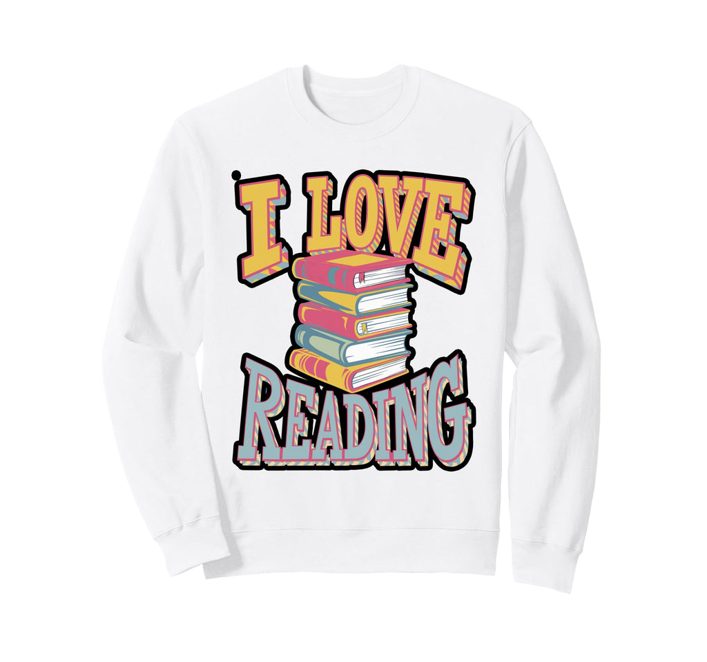 I Love Reading Book Lover Heart Sweatshirt - Custom Art Print for Adults - T-Shirt, Sweatshirt, Hoodie
