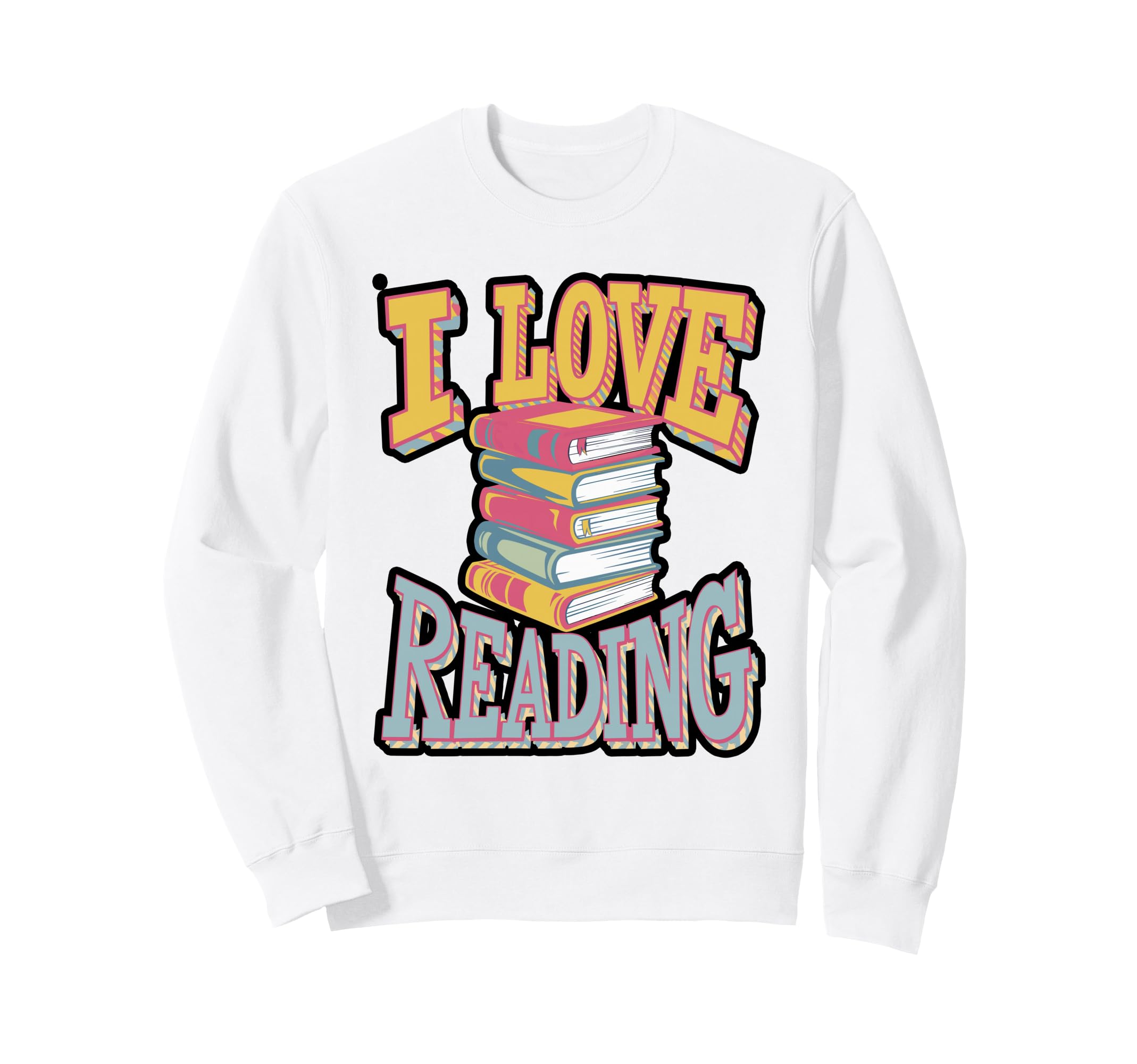 I Love Reading Book Lover Heart Sweatshirt - Custom Art Print for Adults - T-Shirt, Sweatshirt, Hoodie