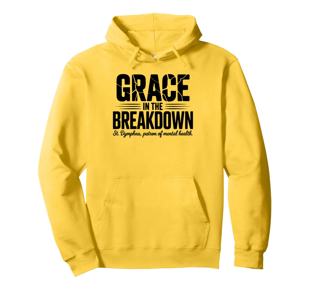 Distressed Grace Breakdown St Dymphna Hoodie - Streetwear Style for Adults - T-Shirt, Sweatshirt, Hoodie