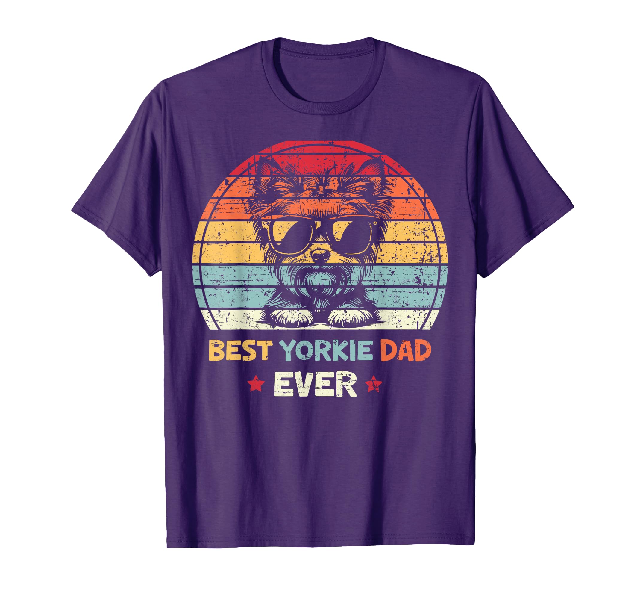 Best Yorkie Dad Ever Fathers Day Dog T-Shirt - Custom Art Print Unisex - T-Shirt, Sweatshirt, Hoodie