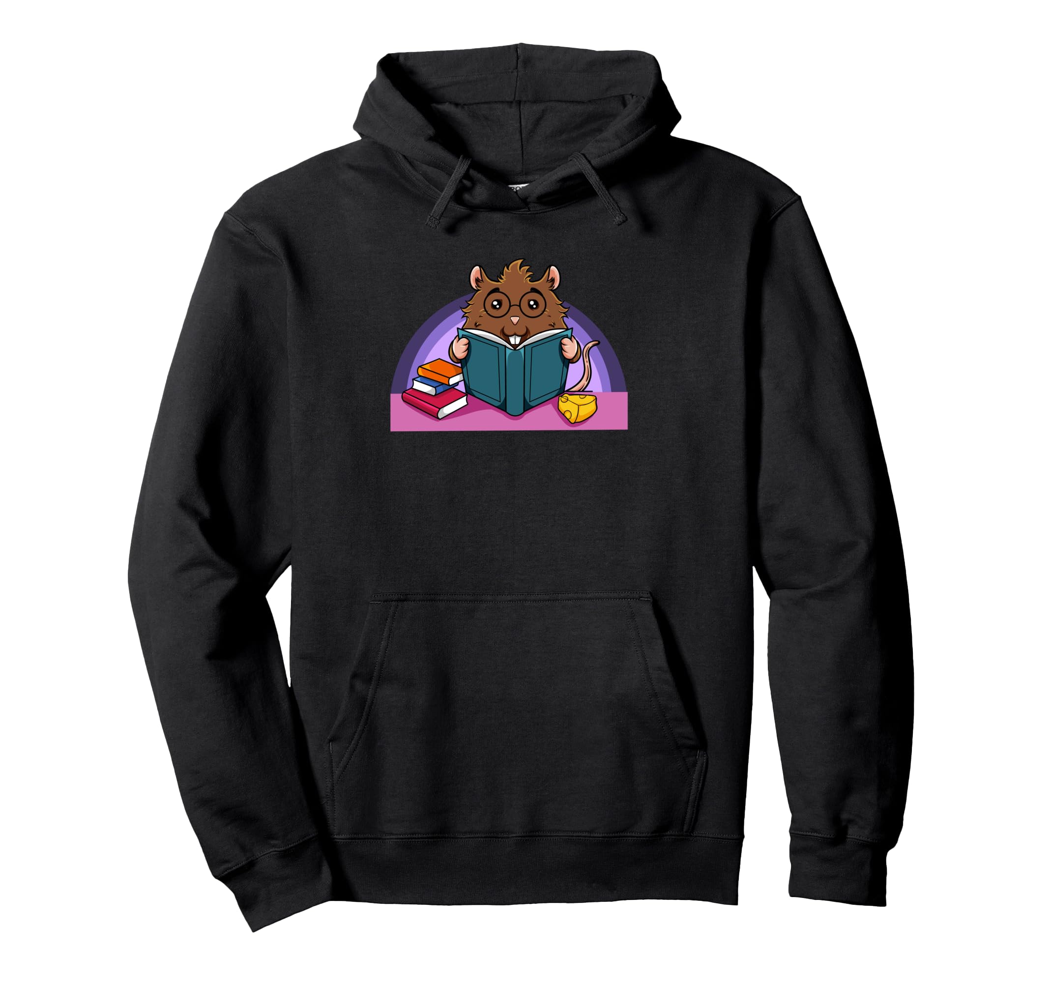 Comic Mouse Book Bookworm Hoodie - Novelty Apparel for Adults - T-Shirt, Sweatshirt, Hoodie