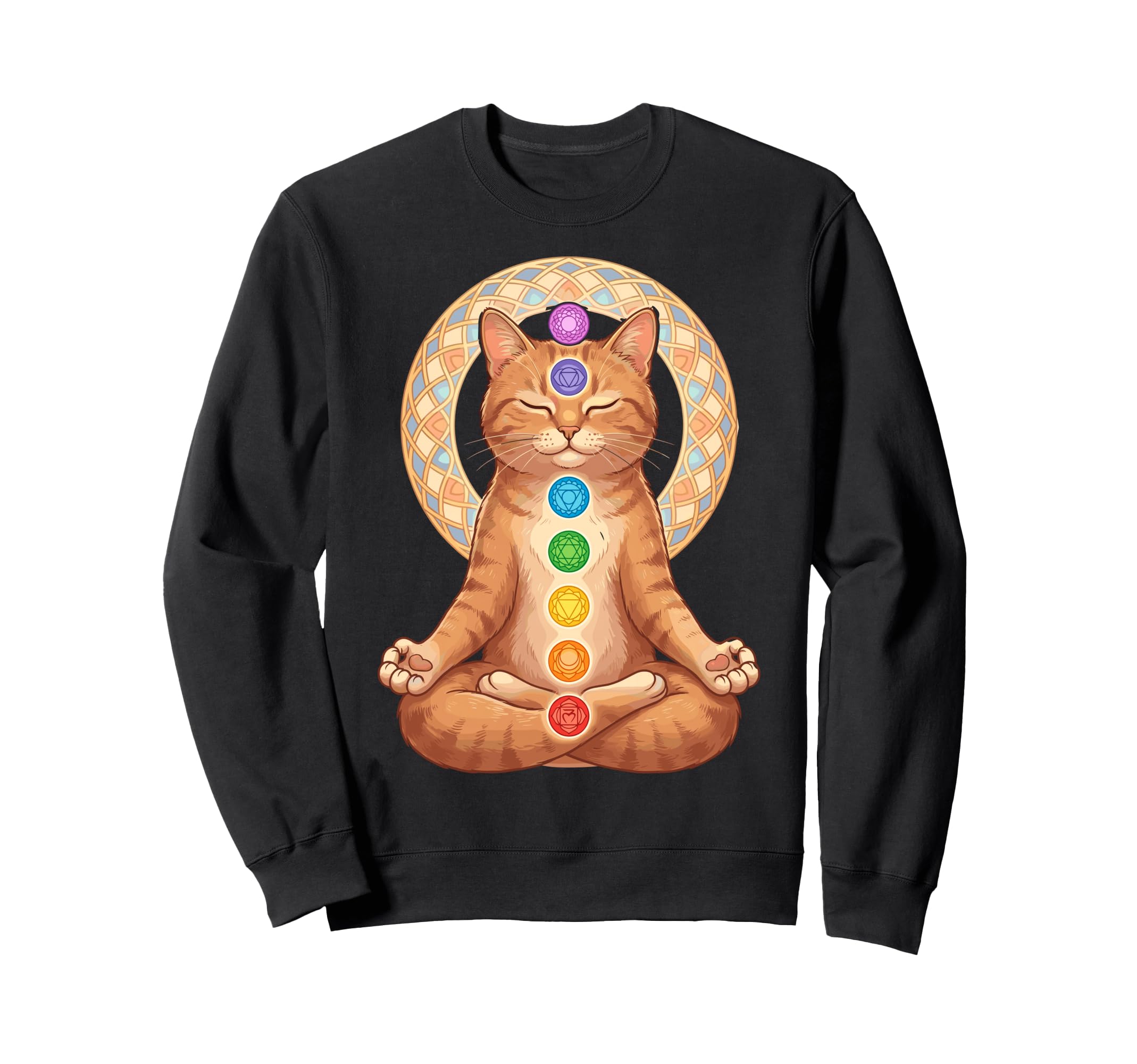 Funny Cat Yoga Lotus Pose Meditation Sweatshirt - Streetwear Style Unisex - T-Shirt, Sweatshirt, Hoodie