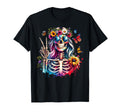 Watercolor Floral Skeleton Peace Sign T-Shirt - Custom Art Print Unisex - T-Shirt, Sweatshirt, Hoodie