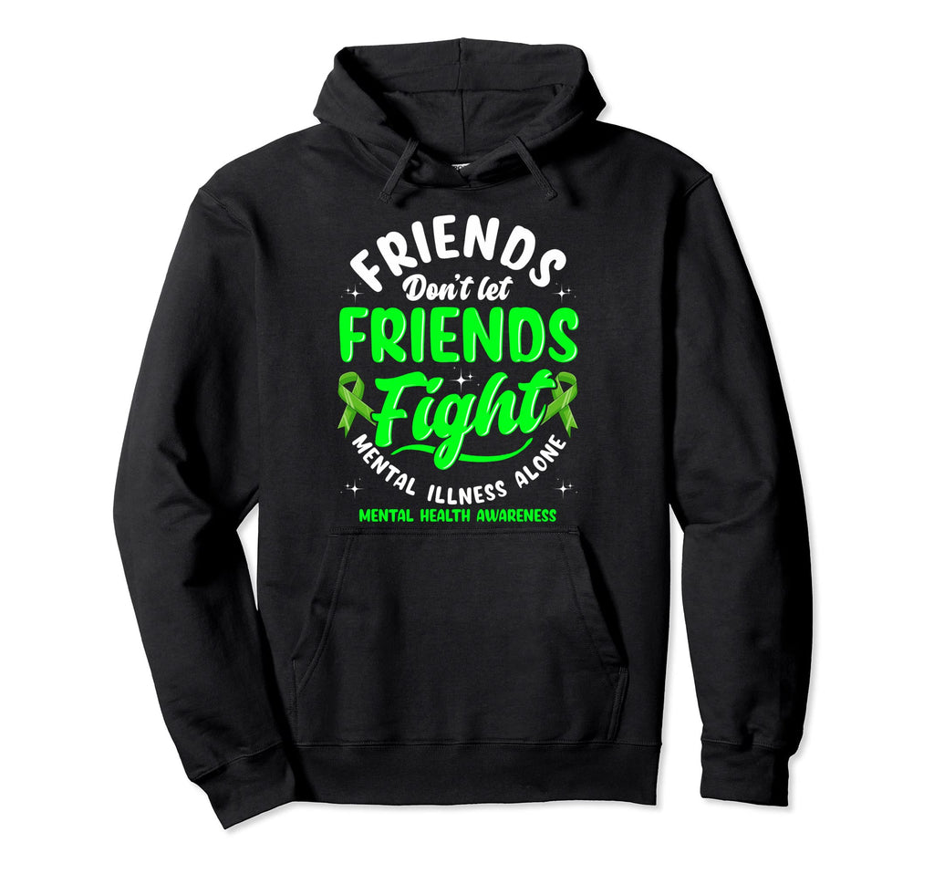 Green Ribbon Mental Health Awareness Hoodie - Casual Everyday Wear Unisex - T-Shirt, Sweatshirt, Hoodie