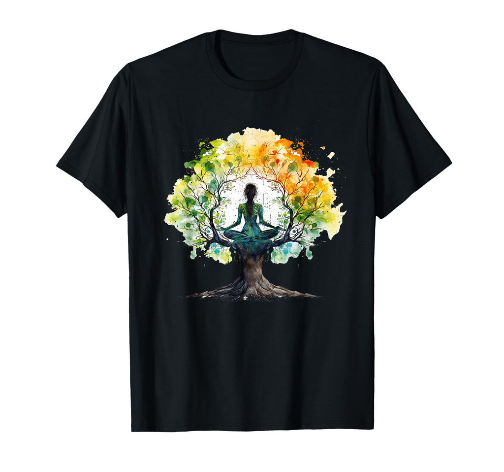 Yoga Mandala Meditation Tree T-Shirt - Novelty Apparel for Adults - T-Shirt, Sweatshirt, Hoodie