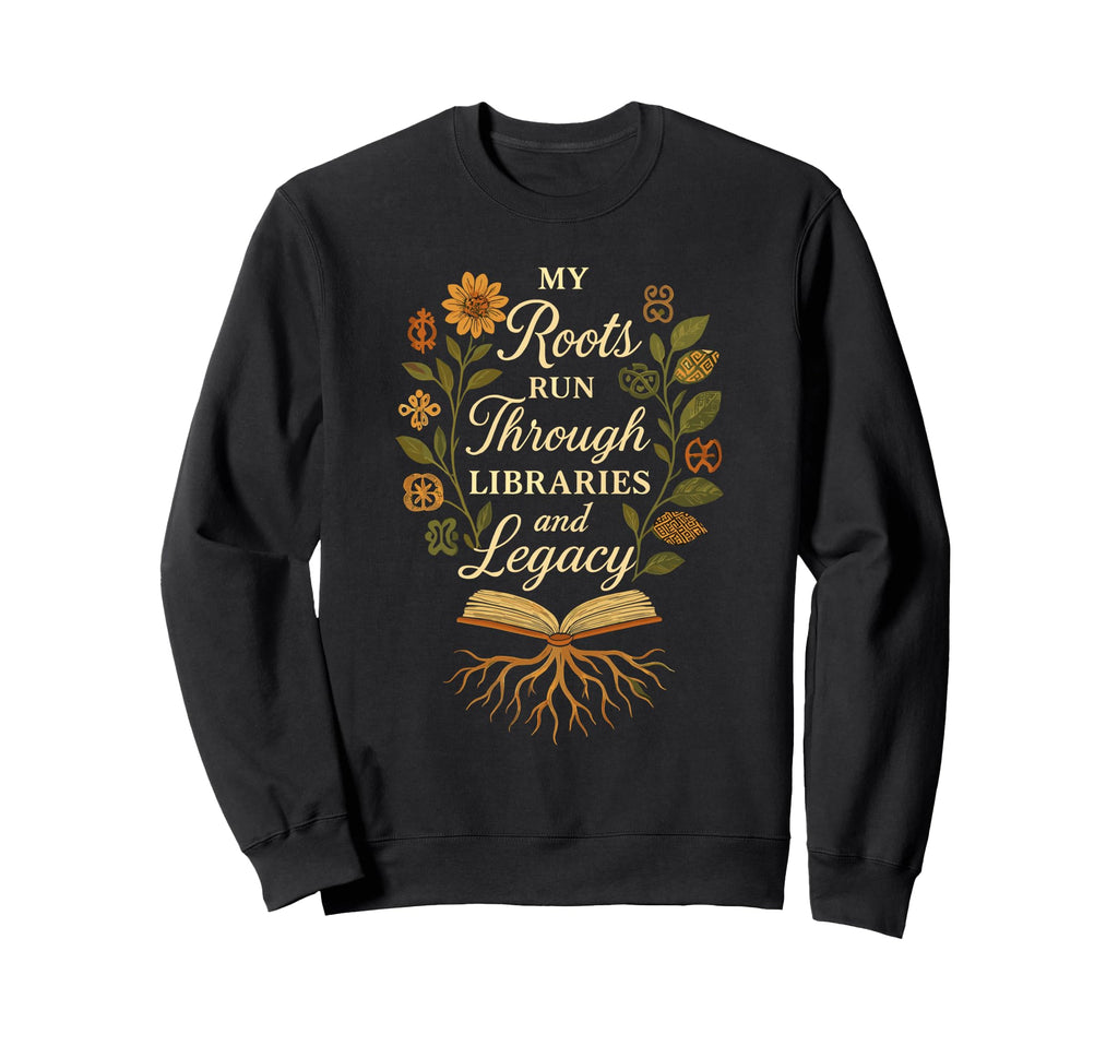 Black And Booked Afro Literary Sweatshirt - Casual Everyday Wear Men Women - T-Shirt, Sweatshirt, Hoodie