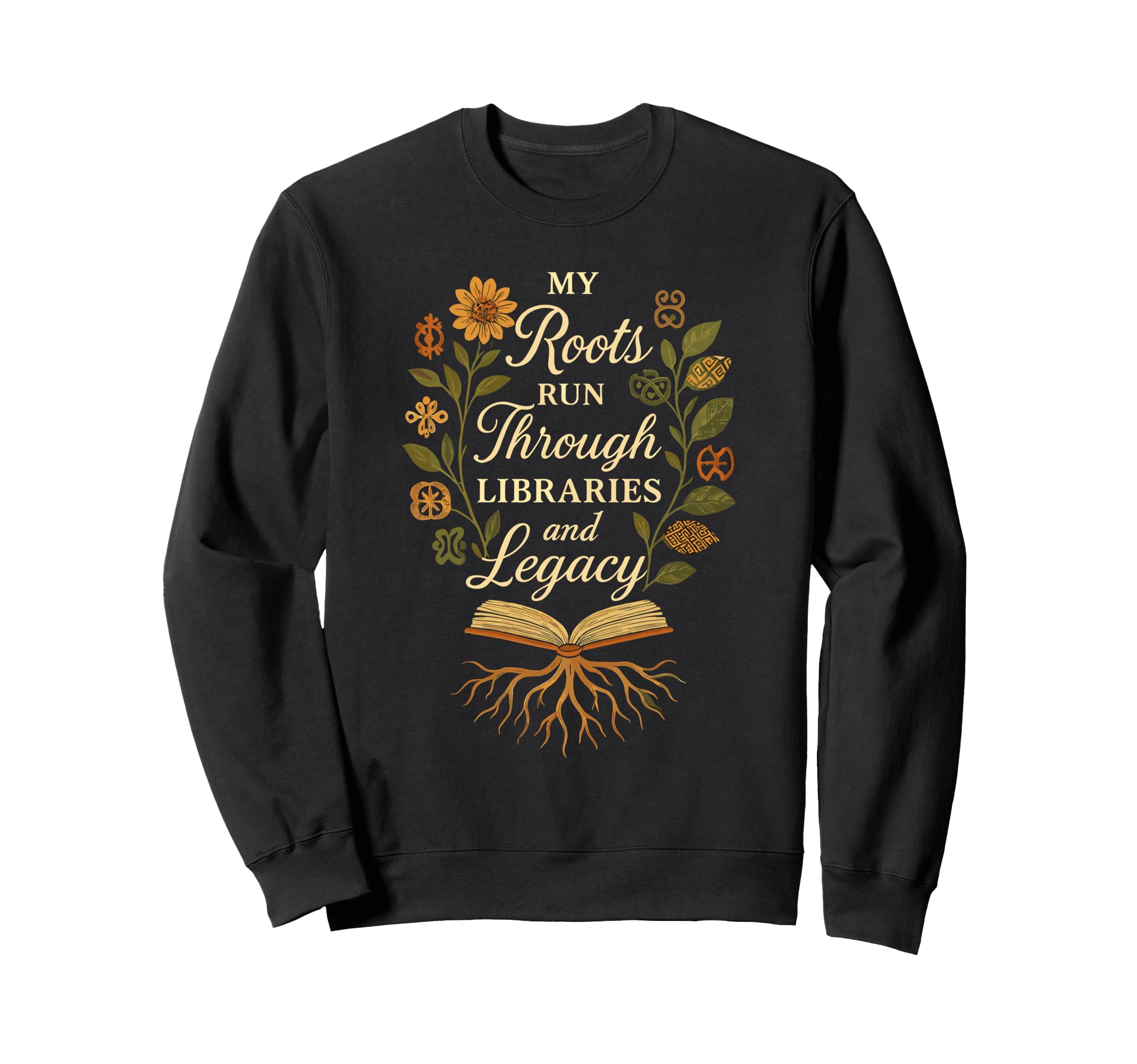 Black And Booked Afro Literary Sweatshirt - Casual Everyday Wear Men Women - T-Shirt, Sweatshirt, Hoodie
