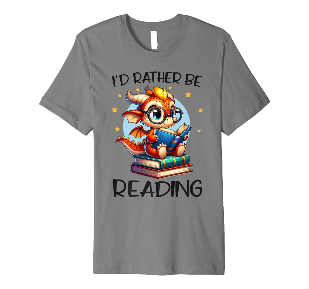 Id Rather Be Reading Book Dragon T-Shirt - Minimalist Print Men Women - T-Shirt, Sweatshirt, Hoodie