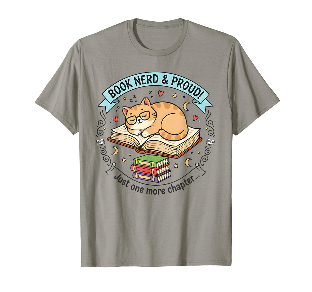 Funny Bookworm Book Lover Reader Cat T-Shirt - Minimalist Print for Adults - T-Shirt, Sweatshirt, Hoodie