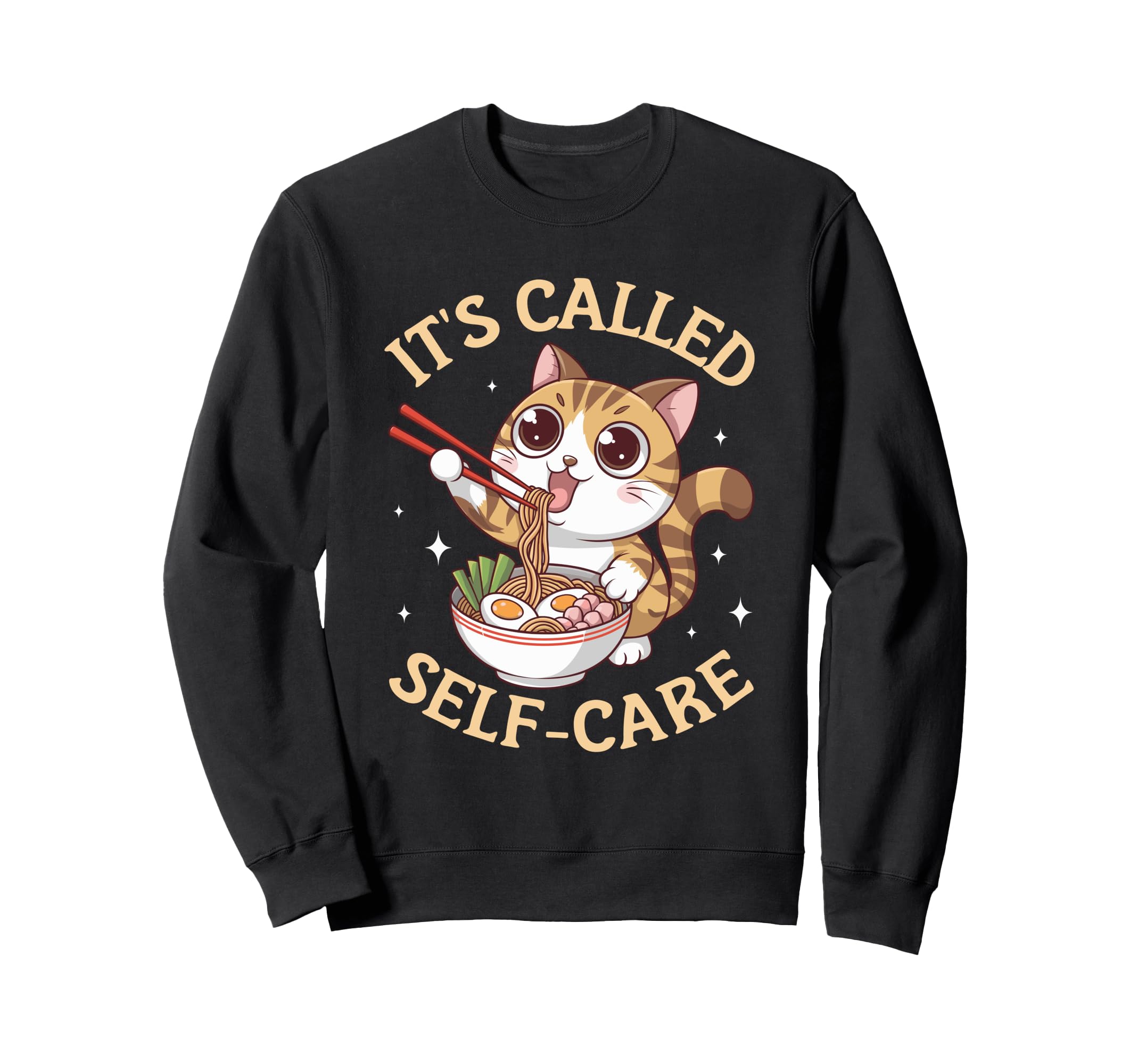 Anime Kawaii Cat Ramen Its Sweatshirt - Casual Everyday Wear Men Women - T-Shirt, Sweatshirt, Hoodie