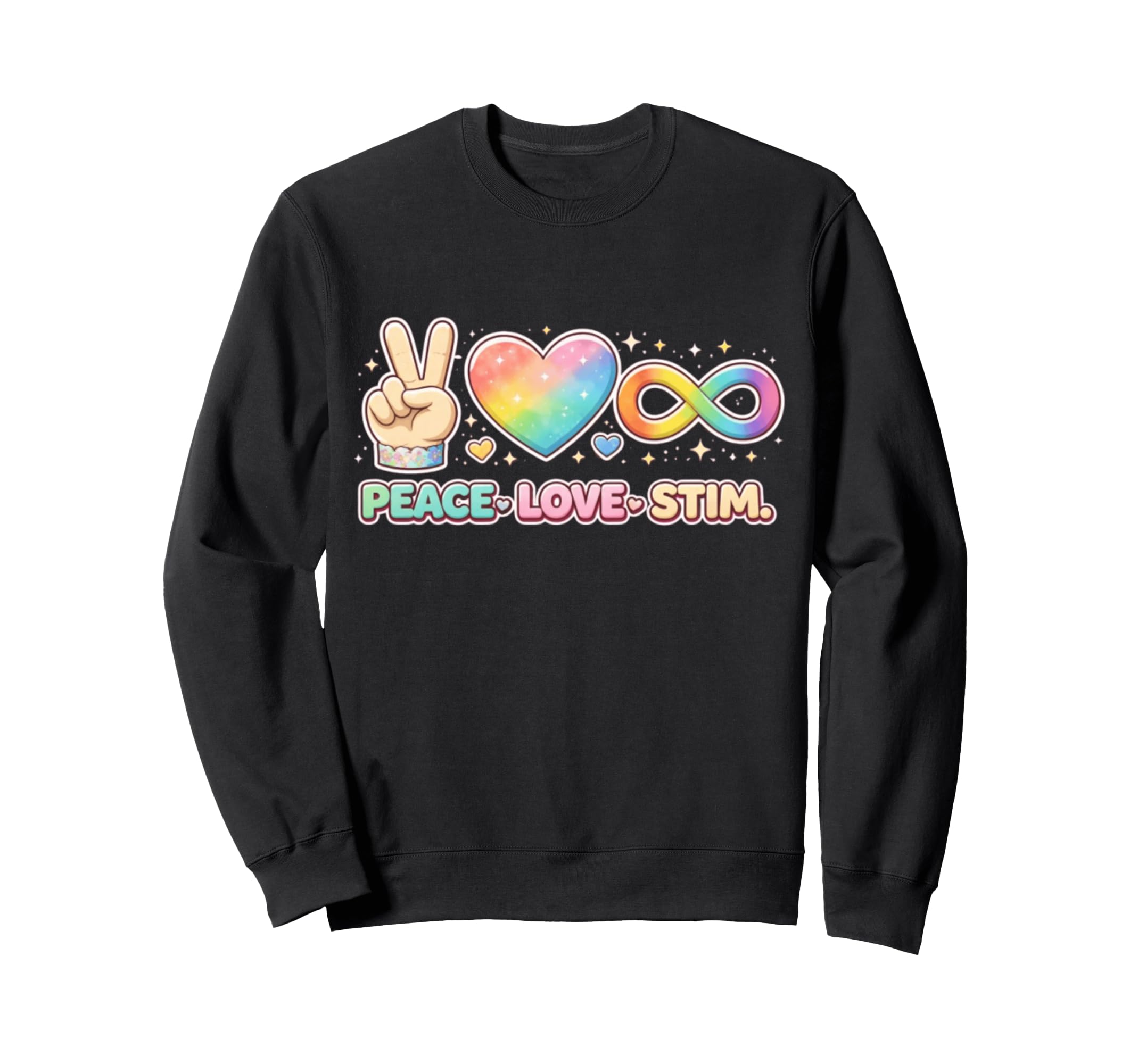 Peace Love Stim Autism Awareness Sweatshirt - Unique Graphic Men Women - T-Shirt, Sweatshirt, Hoodie