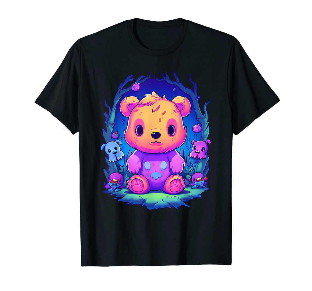 Kawaii Purple Anxiety Bear Mental Health T-Shirt - Graphic Print Unisex - T-Shirt, Sweatshirt, Hoodie