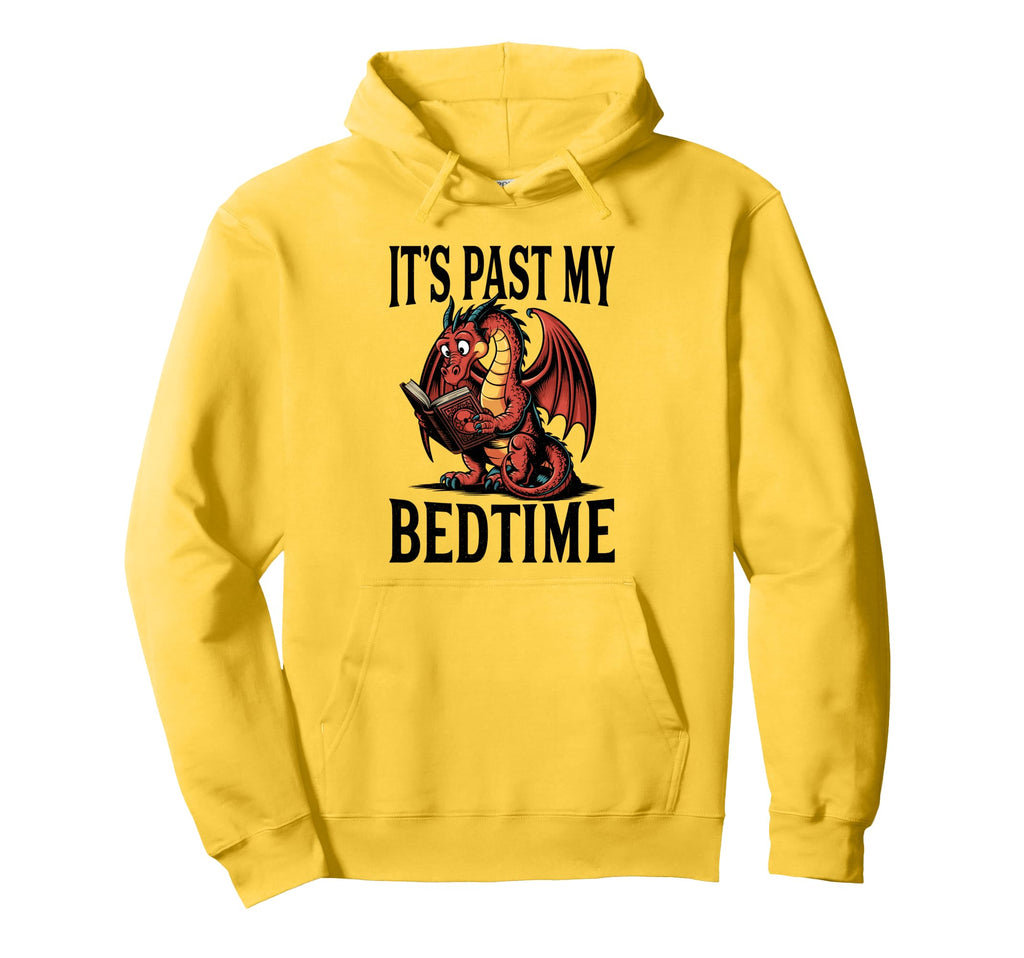 Its Past My Bedtime Dragon Reading Book Hoodie - Trendy Graphic for Adults - T-Shirt, Sweatshirt, Hoodie