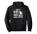 Just Who Loves Cats Books And Coffee Hoodie - Streetwear Style for Adults - T-Shirt, Sweatshirt, Hoodie