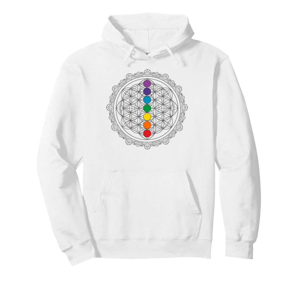 Chakras Mandala Yoga Meditation Namaste Hoodie - Trendy Graphic for Adults - T-Shirt, Sweatshirt, Hoodie