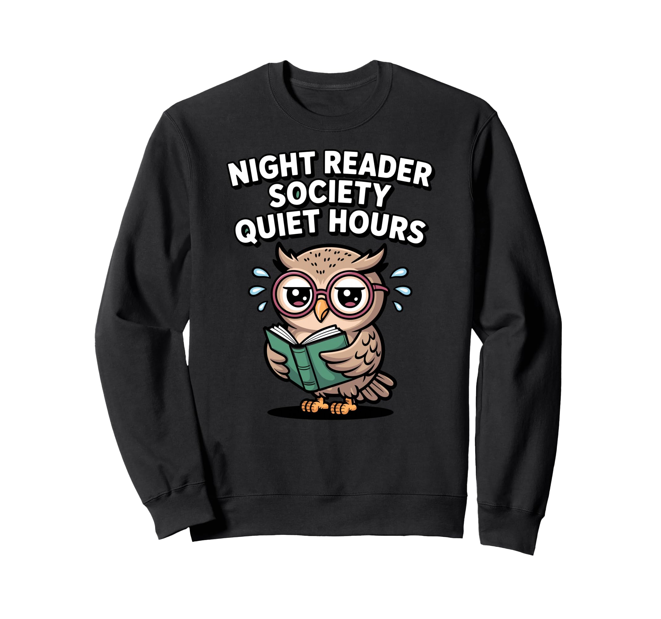 Night Reader Society Owl Book Lover Sweatshirt - Graphic Print Unisex - T-Shirt, Sweatshirt, Hoodie