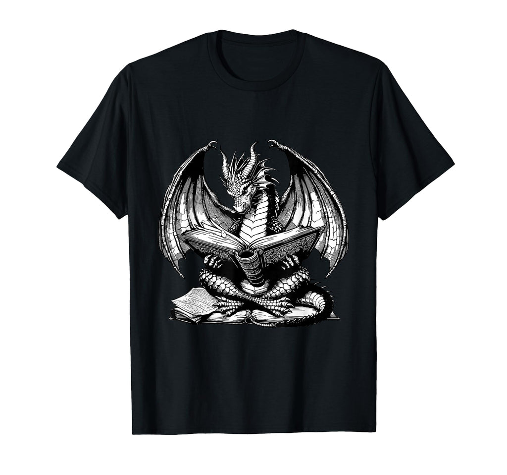 Dragon Reading Book Bookworm Books T-Shirt - Graphic Print Men Women - T-Shirt, Sweatshirt, Hoodie