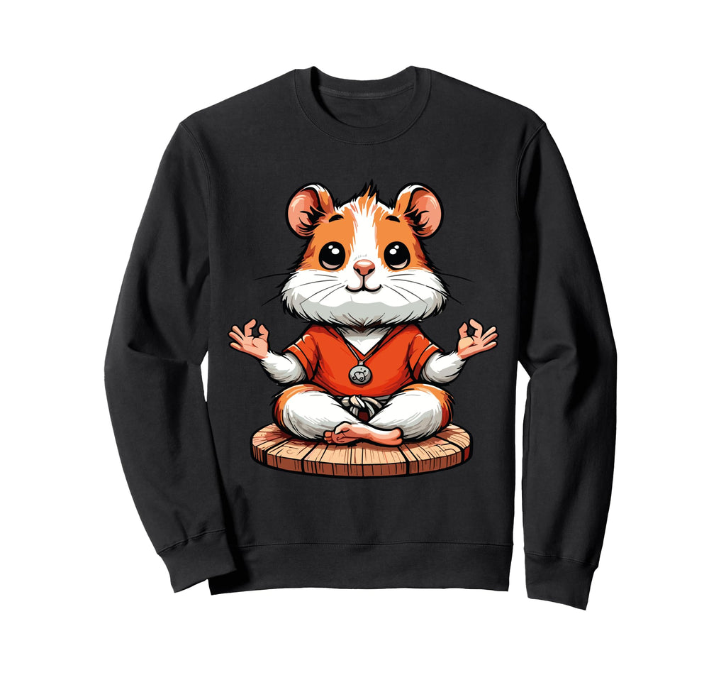 Meditation Hamster Yoga Pose Sweatshirt - Graphic Print for Adults - T-Shirt, Sweatshirt, Hoodie