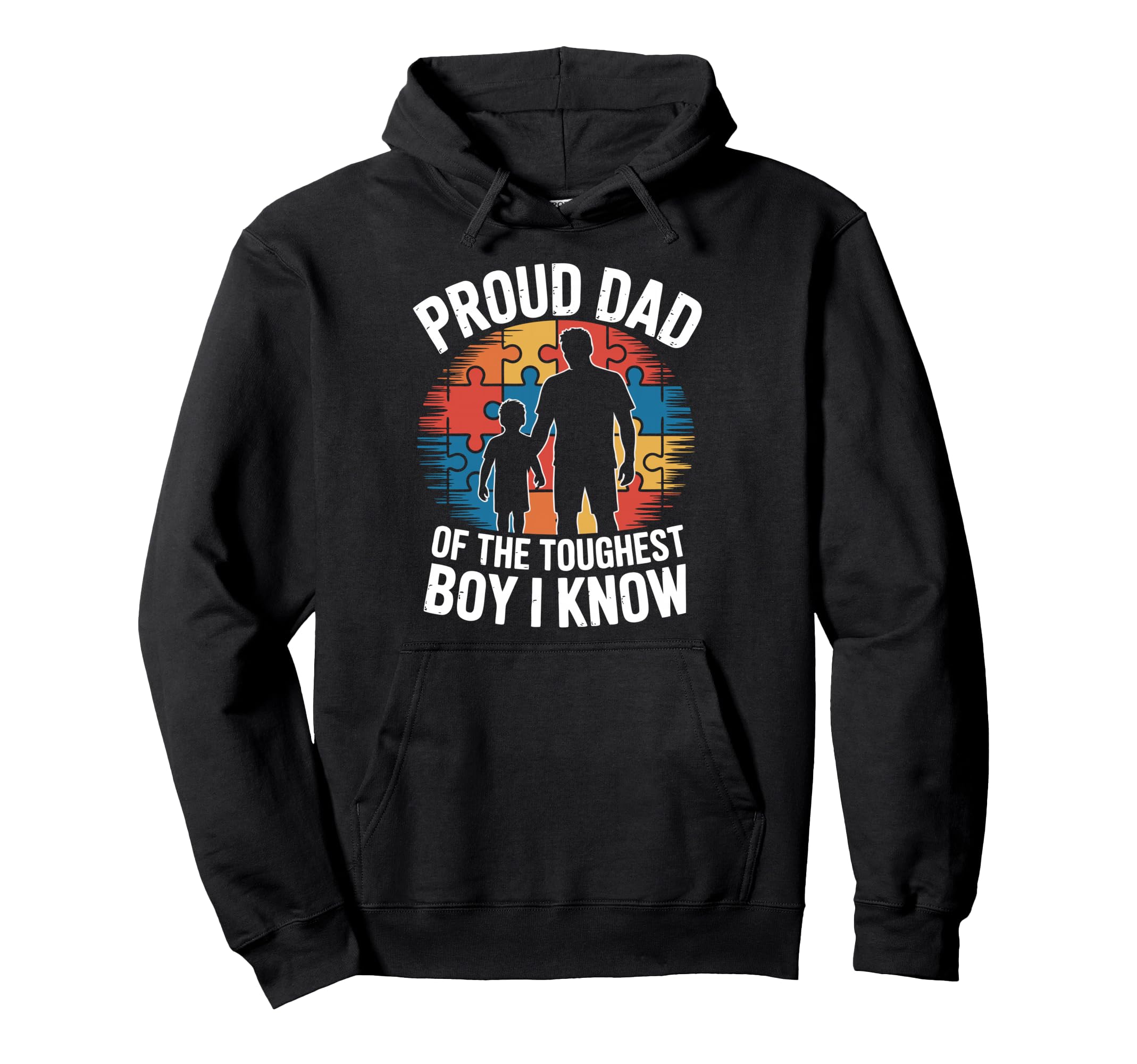 Proud Autism Dad Father Autistic Hoodie - Fun Novelty Design for Adults - T-Shirt, Sweatshirt, Hoodie