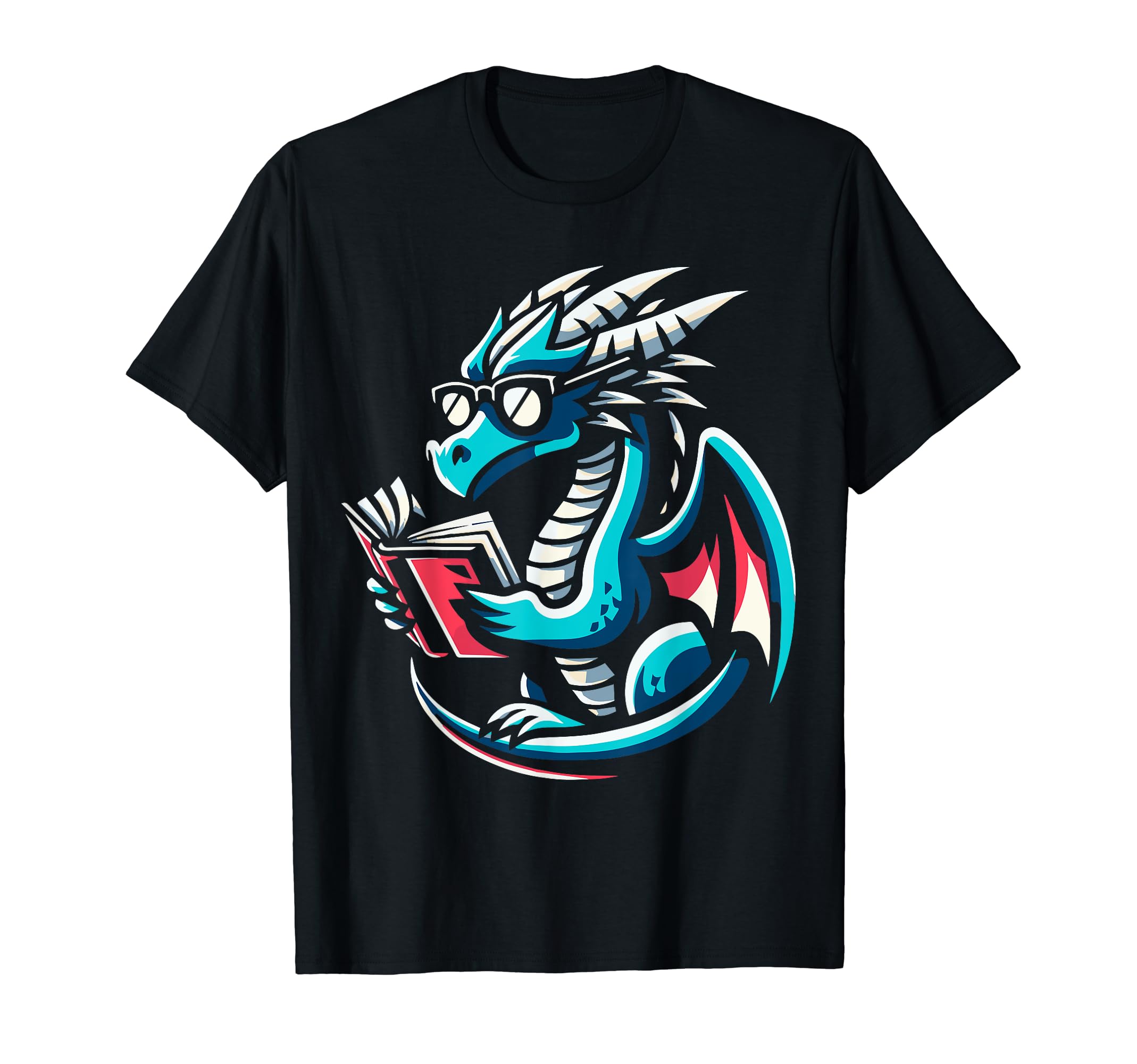 Dragon Reading Book Dragon Enthusiast T-Shirt - Minimalist Print Men Women - T-Shirt, Sweatshirt, Hoodie