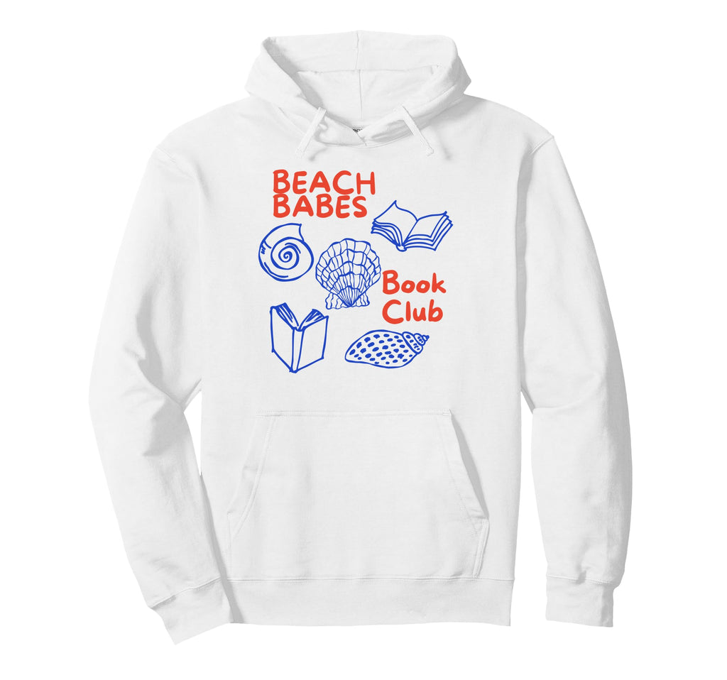 Beach Babes Book Club Coastal Book Hoodie - Aesthetic Graphic for Adults - T-Shirt, Sweatshirt, Hoodie