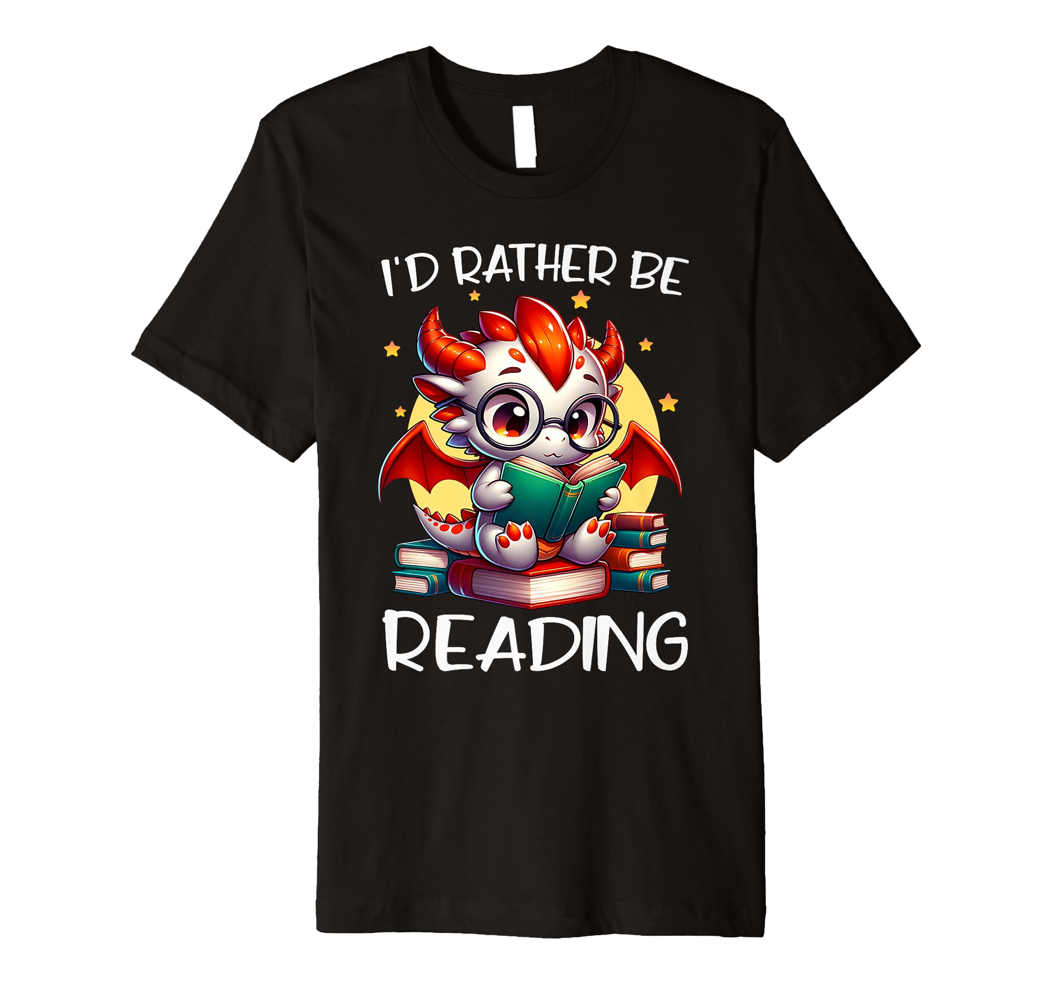 Id Rather Be Reading Book Dragon T-Shirt - Novelty Apparel for Adults - T-Shirt, Sweatshirt, Hoodie