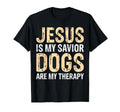 Jesus Is My Savior Dogs Are My Therapy T-Shirt - Minimalist Print Unisex - T-Shirt, Sweatshirt, Hoodie
