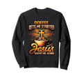 Coffee Gets Me Started Jesus Sweatshirt - Casual Everyday Wear Unisex - T-Shirt, Sweatshirt, Hoodie