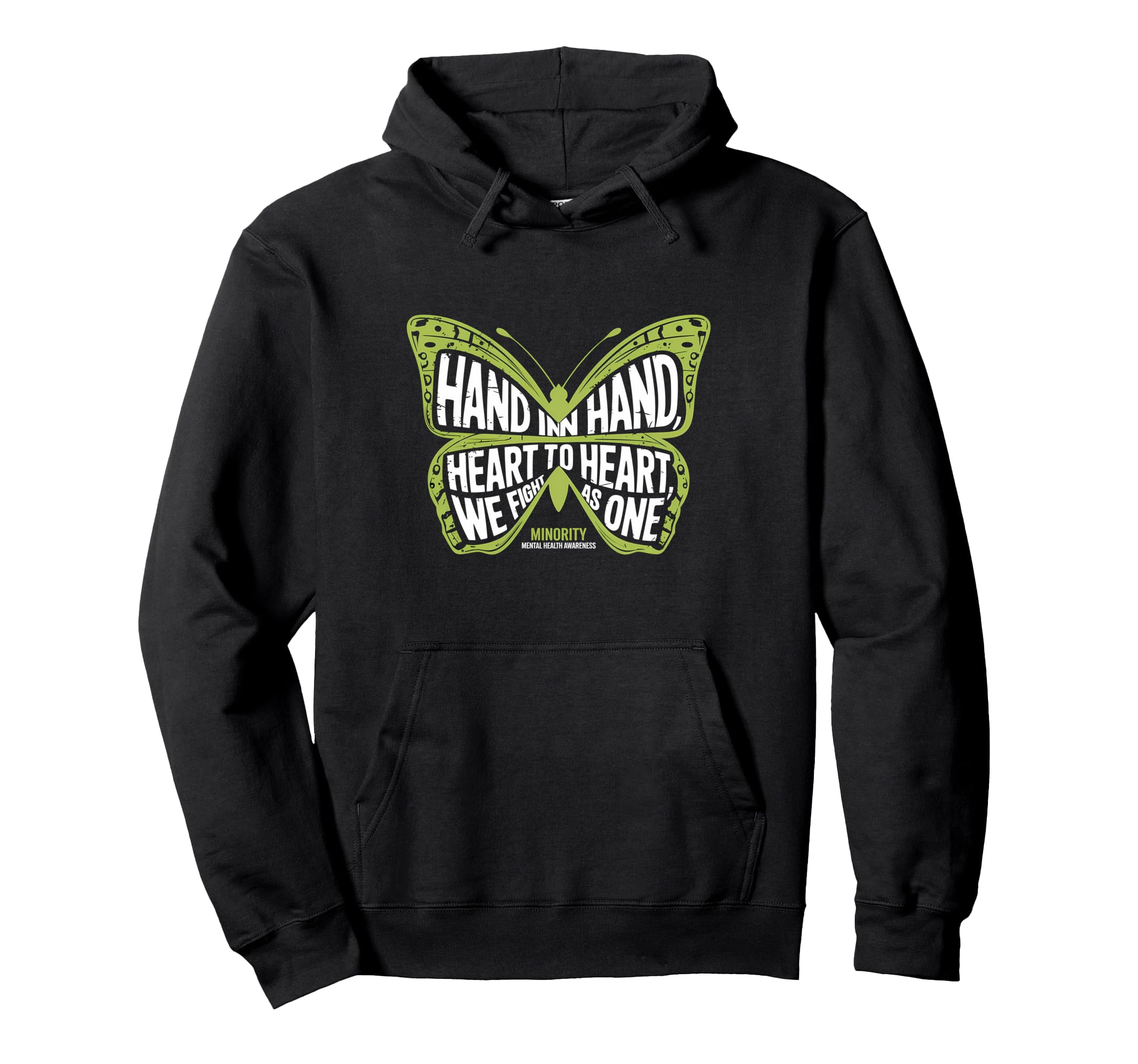 Hand Hand Butterfly Minority Mental Hoodie - Aesthetic Graphic Unisex - T-Shirt, Sweatshirt, Hoodie