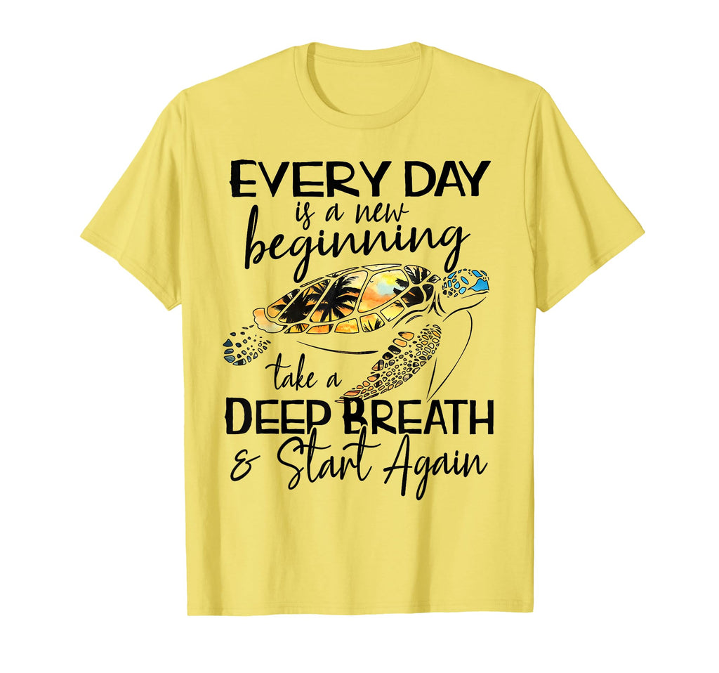 Bqwq Turtle Every Day Is New Beginning T-Shirt - Unique Graphic for Adults - T-Shirt, Sweatshirt, Hoodie