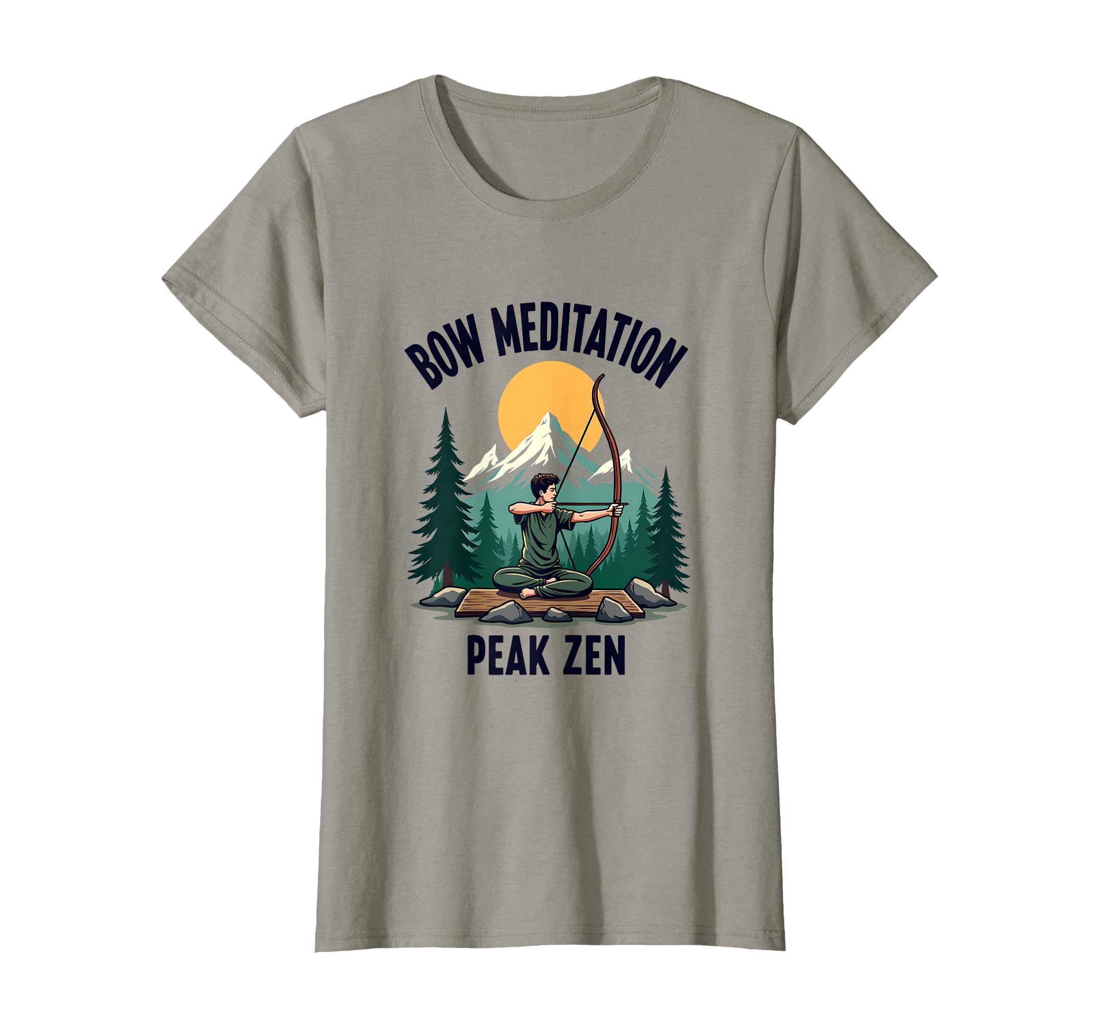 Bow Meditation Peak Zen Mindfulness T-Shirt - Minimalist Print Unisex - T-Shirt, Sweatshirt, Hoodie
