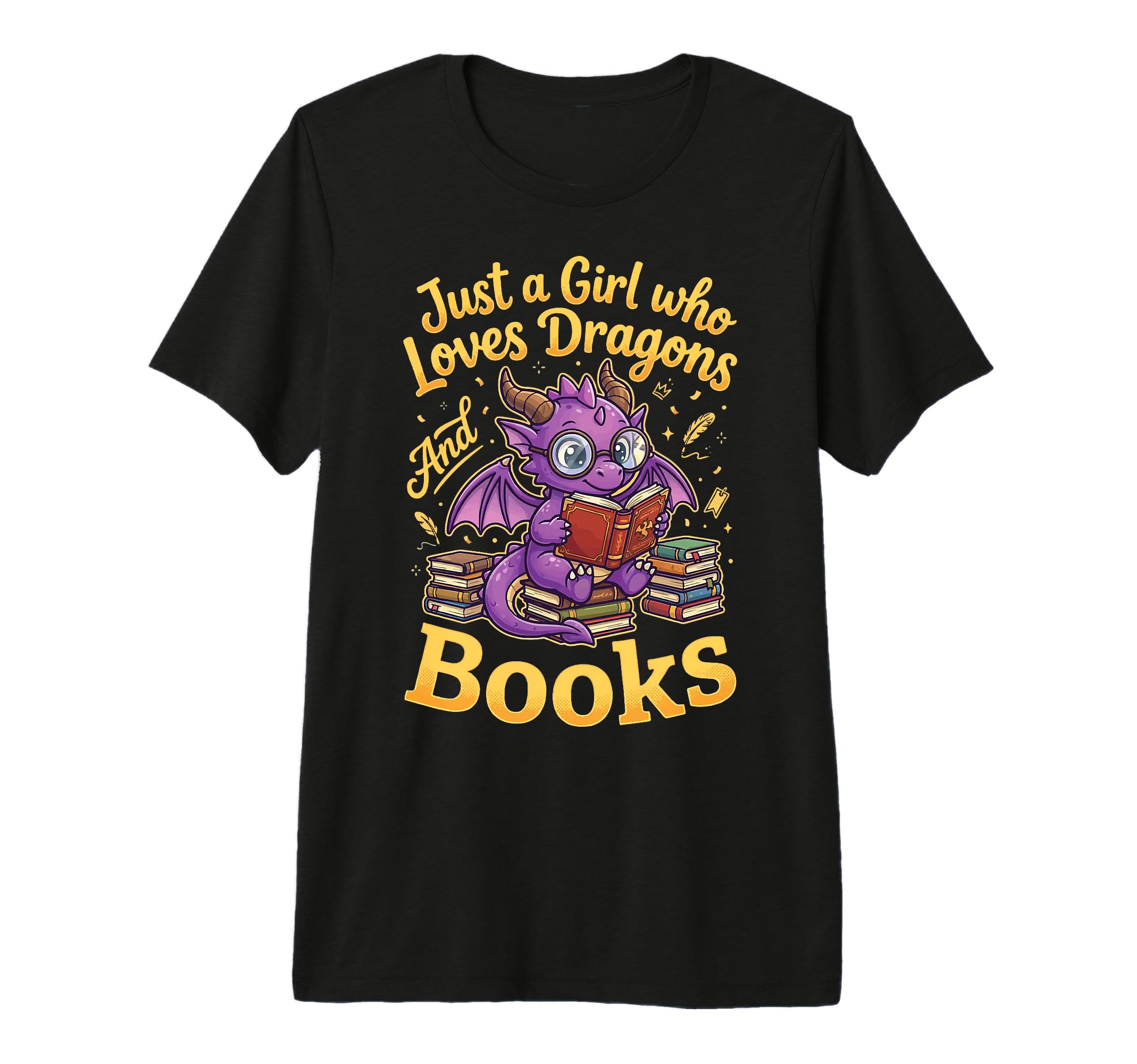 Just Who Loves Dragons And Books Tri T-Shirt - Trendy Graphic for Adults - T-Shirt, Sweatshirt, Hoodie