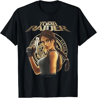 Tomb Raider Lara Croft Portrait with Seal Retro Video Game T-Shirt Unisex T-shirt, Sweatshirt, Hoodie, Long Sleeve Tee - T-Shirt, Sweatshirt, Hoodie