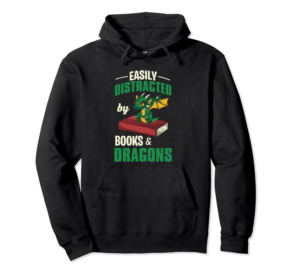 Animal Fantasy Book Dragon Bookworm Hoodie - Minimalist Print for Adults - T-Shirt, Sweatshirt, Hoodie