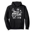 Anti Social Butterfly Introvert Trendy Hoodie - Unique Graphic Unisex - T-Shirt, Sweatshirt, Hoodie