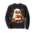Ghost Reading Book Nerd Geek Sweatshirt - Trendy Graphic for Adults - T-Shirt, Sweatshirt, Hoodie