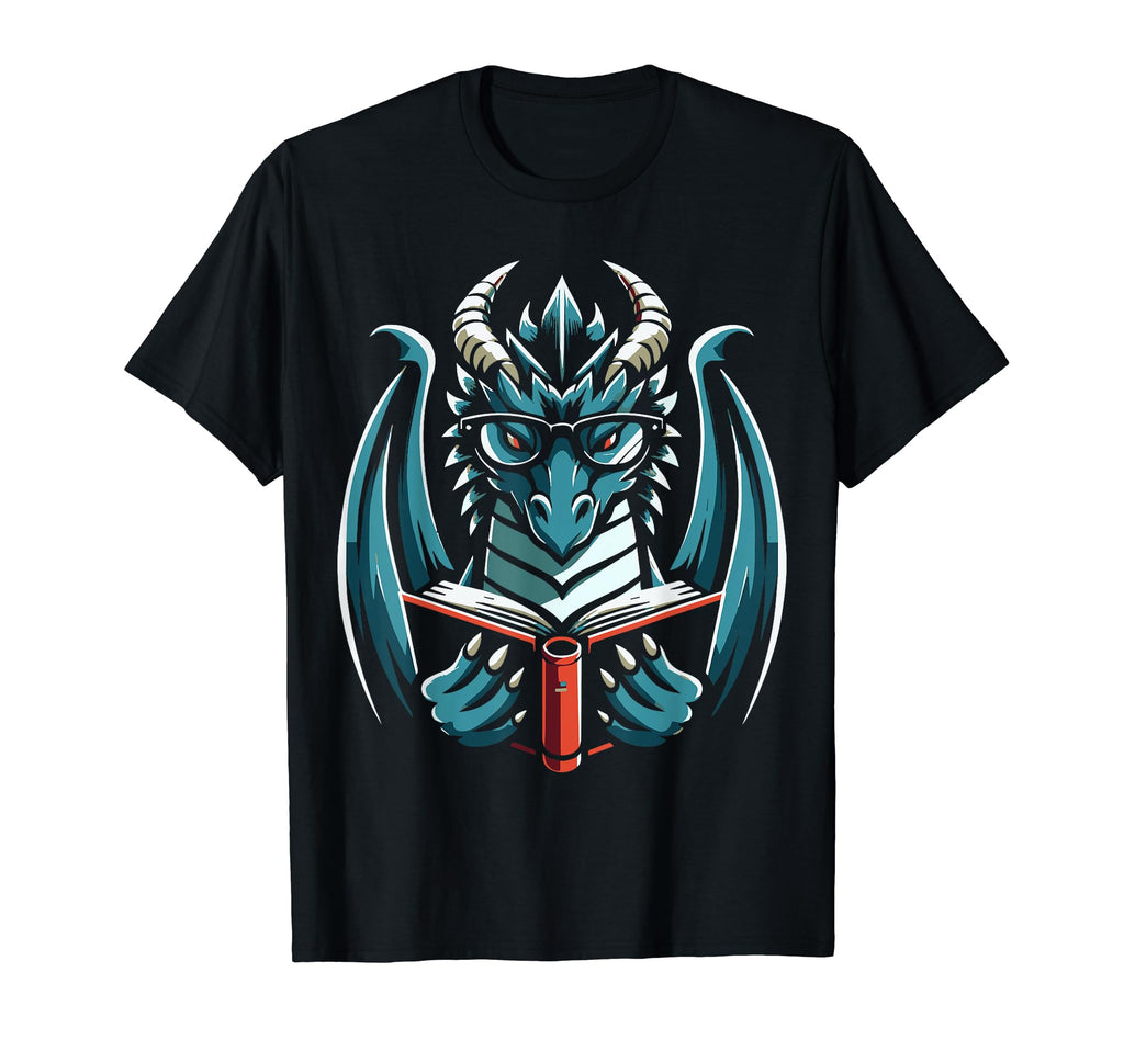 Dragon Reading Book Dragon Enthusiast T-Shirt - Graphic Print Men Women - T-Shirt, Sweatshirt, Hoodie