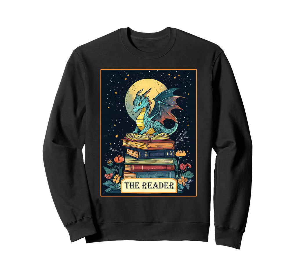Book Dragon Reader Tarot Romantasy Book Sweatshirt - Trendy Graphic Unisex - T-Shirt, Sweatshirt, Hoodie