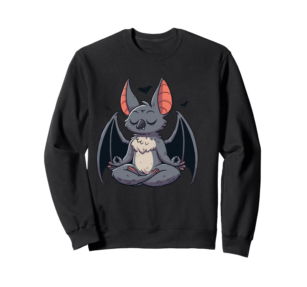 Meditation Bat Yoga Pose Sweatshirt - Aesthetic Graphic for Adults - T-Shirt, Sweatshirt, Hoodie