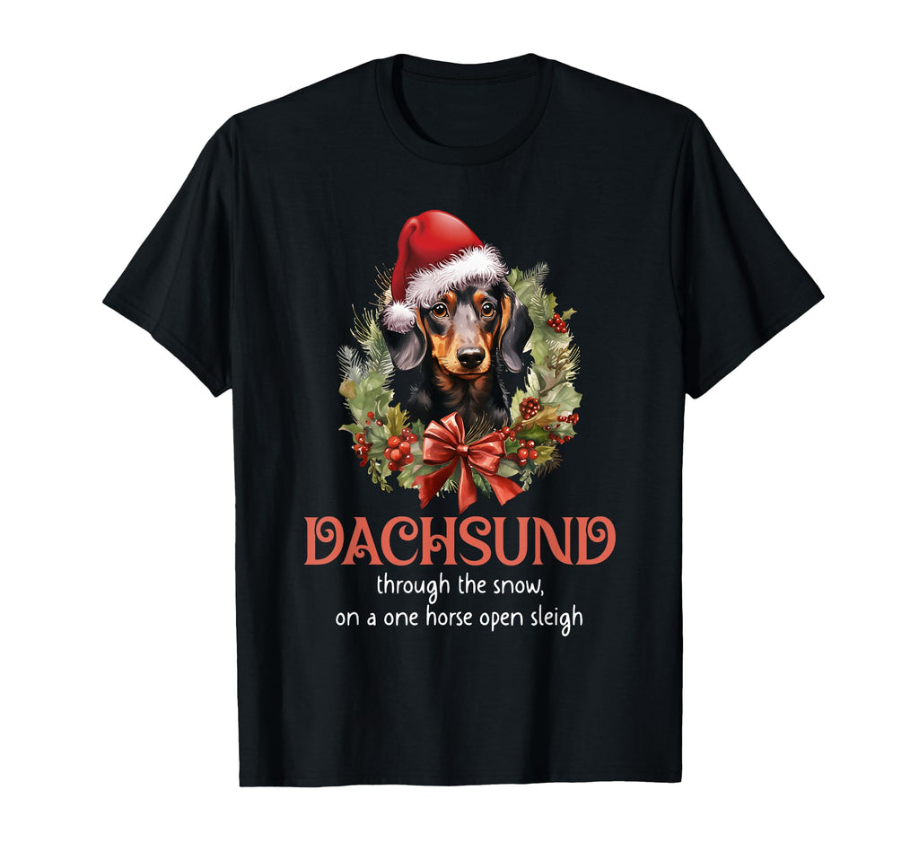 Dachshund Through Snow Wiener Dog T-Shirt - Trendy Graphic Unisex - T-Shirt, Sweatshirt, Hoodie