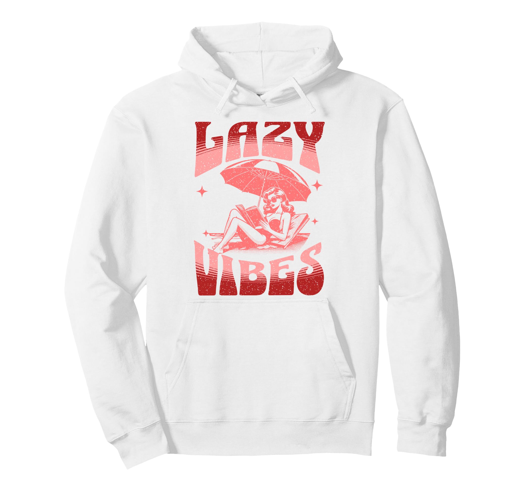 Lazy Reading Vacation Book Lover Beach Hoodie - Trendy Graphic Unisex - T-Shirt, Sweatshirt, Hoodie