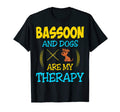 Bassoon And Dogs Are My Therapy Gift T-Shirt - Minimalist Print Unisex - T-Shirt, Sweatshirt, Hoodie